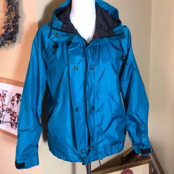Vintage EMS Windbreaker Waterproof GORE-TEX Blue Green Classic Outdoor Parka - Picture 7 of 13